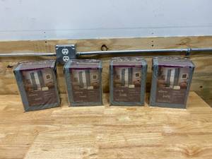ALLEN  ROTH Lot of 4- 84-in Mineral Faux Linen Light Filtering Grommet Single Curtain Panel