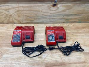 MILWAUKEE Lot of 2-  M12 and M18 12-Volt18-Volt Lithium-Ion Multi-Voltage Rapid Battery Chargers