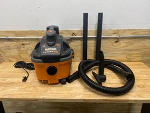 RIDGID 4 Gallon 5.0-Peak HP Portable WetDry Shop Vacuum with Fine Dust Filter, Hose and Accessories
