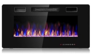 COSTWAY Electric Remote Control 5000 BTU 36 in. Wall Electric Fireplace in Black