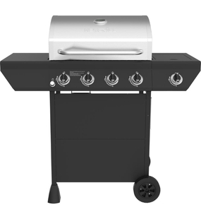 NEXGRILL 4-Burner Propane Gas Grill in Black with Side Burner and Stainless Steel Main Lid
