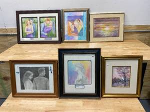 Lot of 6 Framed Art Pieces