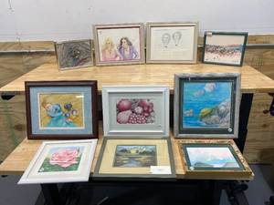 Lot of 10 Framed Art Pieces