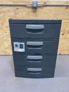 STERILITE 35.5 in. H x 26.625 in. W x 19.25 in. 4-Drawer Plastic Chest
