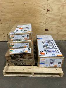 Lot of 7 Shelving Units from HDX and Muscle Rack