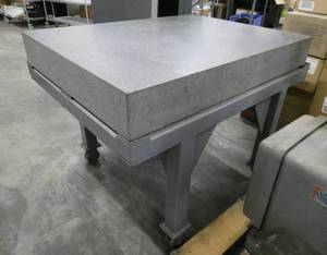 lot 4 image: Nice Granite Surface Plate on stand - granite measures 48x36x6-14