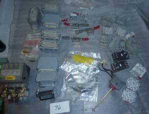 lot 76 image: large lot of connectors and contact blocks and starter and de-staco clamps, most are new