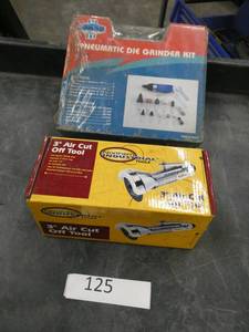 lot 125 image: New 3 Air Cut Off tool and Pneumatic die grinder kit