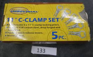 lot 133 image: 5 piece C-clamp set - maybe used once