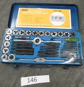 lot 146 image: New 40 piece tap and die set
