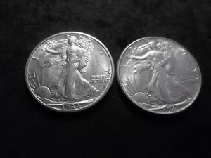 1943 & 1944 D Walker Half Dollars