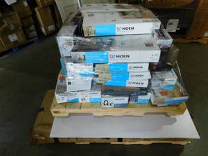 lot 13 image: WHOLESALE PALLET LOT OF FAUCETS  SHOWER HEADS & GENERAL MERCHANDISE