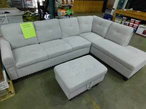 lot 45 image: Star Home Living-3-Piece-Gray-Fabric-6 Seats-L-Shaped-Right Facing-Sectionals by Star Home Living
