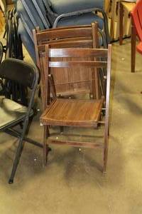 lot 626 image: Lot of (3) Wood Folding Chairs