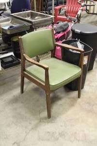 lot 629 image: Wood Padded Office Arm Chair
