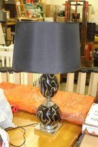 lot 640 image: Table Lamp  with Black Shade