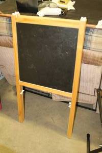 lot 639 image: Lot of (2) Wood ChalkboardWhiteboard Stand
