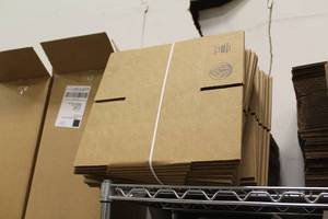 lot 680 image: Lot of (Approximately 50) Uline S-4315 Cardboard Box Flats 7Lx7Wx7H
