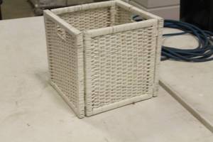 lot 677 image: Wicker Storage Basket with Handles 13Lx13Wx14H