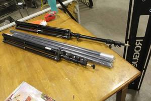 lot 687 image: Lot of (2) Dot Line Corp RS-2013 RPS Studio Metal Folding Speaker Stands