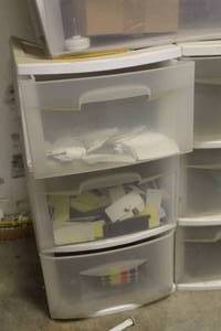 lot 700 image: Plastic Storage Cabinet 3-drawer 12-12Wx14Dx24H