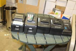 lot 724 image: Lot of (5) Receipt Printers  - Benseron, CSS LivePOS