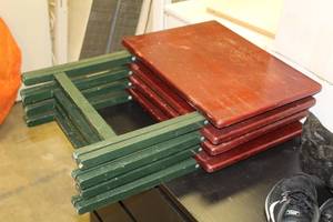 lot 738 image: Lot of (4) Wood TV Trays