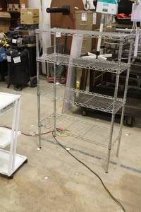 lot 815 image: Wire Shelving Unit 4-shelf 36Wx15Dx54H