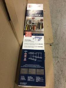 ShelfTrack 5 ft. - 8 ft. 13.4 in. D x 96 in. W x 49.3 in. H White Wire Steel Closet System Organizer Kit by ClosetMaid&nbsp&nbspCustomer Returns See Pictures