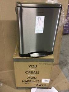happimess Elmo Rectangular 8 Gal. Double Bucket Trash Can with Soft-Close Lid&nbsp&nbspCustomer Returns See Pictures