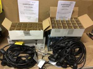 12-Light 24 ft. Black Commercial Incandescent String Light by Hampton Bay&nbsp&nbspCustomer Returns See Pictures