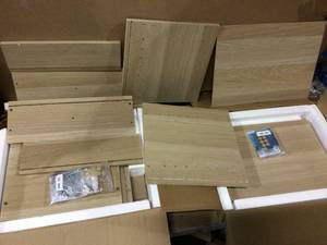 TACHI Light Brown Modular Wood Stacking Storage Box with Drawer by IRIS&nbsp&nbspCustomer Returns See Pictures