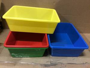 Primary Collection Large Plastic Storage Bins (Set of 4)&nbsp&nbspCustomer Returns See Pictures