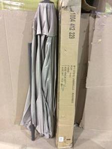 9 ft. Riverbed Steel Espresso Brown Market Crank and Tilt Outdoor Patio Umbrella in Riverbed Taupe by Hampton Bay&nbsp&nbspCustomer Returns See Pictures