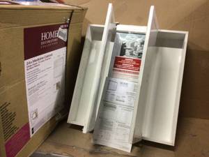 24-316 in. W x 24-316 in. H Fog Free Framed Surface-Mount Tri-View Bathroom Medicine Cabinet in White&nbsp&nbspCustomer Returns See Pictures