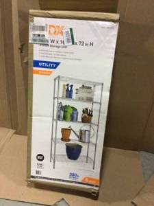 Chrome 5-Tier 5-Tier Metal Wire Shelving Unit (36 in. W x 72 in. H x 16 in. D) by HDX&nbsp&nbspCustomer Returns See Pictures