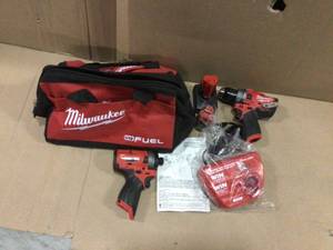 M12 FUEL 12-Volt Lithium-Ion Brushless Cordless Hammer Drill and Impact Driver Combo Kit w 2 Batteries and Bag (2-Tool) by Milwaukee&nbsp&nbspCustomer Returns See Pictures