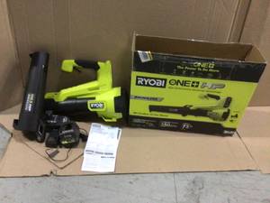 ONE HP 18V Brushless 110 MPH 350 CFM Cordless Variable-Speed Jet Fan Leaf Blower w 4.0 Ah Battery and Charger by RYOBI&nbsp&nbspCustomer Returns See Pictures