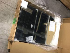 48 in. W x 31 in. H Frameless Recessed or Surface-Mount Tri-View Bathroom Medicine Cabinet with Beveled Mirror by Pegasus Customer Returns See Pictures
