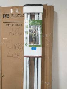 lot 48 image: 72 in. x 81 in. Brisa White Standard Double Retractable Screen Door Kit