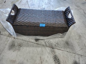 lot 3 image: NOBLE HOUSE Wing 17.75 in. Multi-Brown Wicker Outdoor Bench