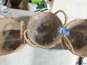 lot 67 image: 3 12.5 in. Dia. x 13.75 in. H. Straight Sided Twisted Lampakanay Basket