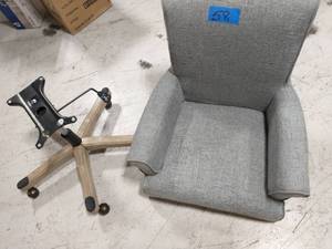 lot 58 image: Megan Mist Fabric Office Chair with Grey Wash Wood