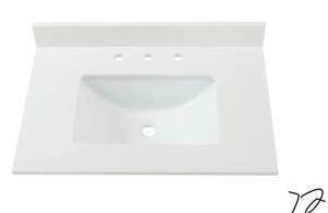lot 72 image: HOME DECORATORS COLLECTION 31 in. W Engineered Marble Single Sink Vanity Top in Winter White