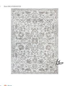lot 66 image: Dazzle Disa Cream Vintage Bohemian Distressed Medallion Oriental 3 ft. 11 in. x 5 ft. 3 in. Accent Area Rug