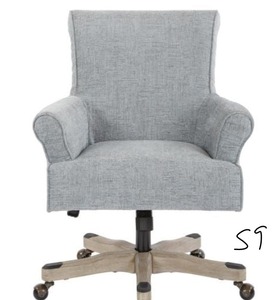 lot 59 image: Megan Mist Fabric Office Chair with Grey Wash Wood