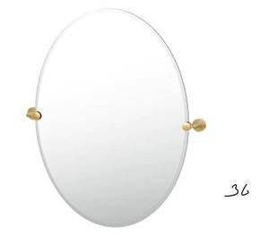 lot 30 image: Latitude 29 in. W x 32 in. H Frameless Oval Beveled Edge Bathroom Vanity Mirror in CHROME