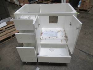 Virtu USA Caroline Madison 36 X 22 W Bath Vanity Cabinet Only in White, GS-28036L-CAB-WH - Missing Top.
