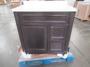 30 X 19 1 Door and 2 Drawer Vanity in Espresso - ScratchCrackedDent.