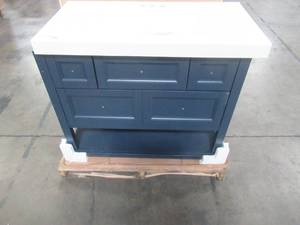 Ashland 36.7 in. W x 19.06 in. D x 36.7 in. H Bath Vanity in Blue w Cultured Marble Vanity Top in White w White Sink.